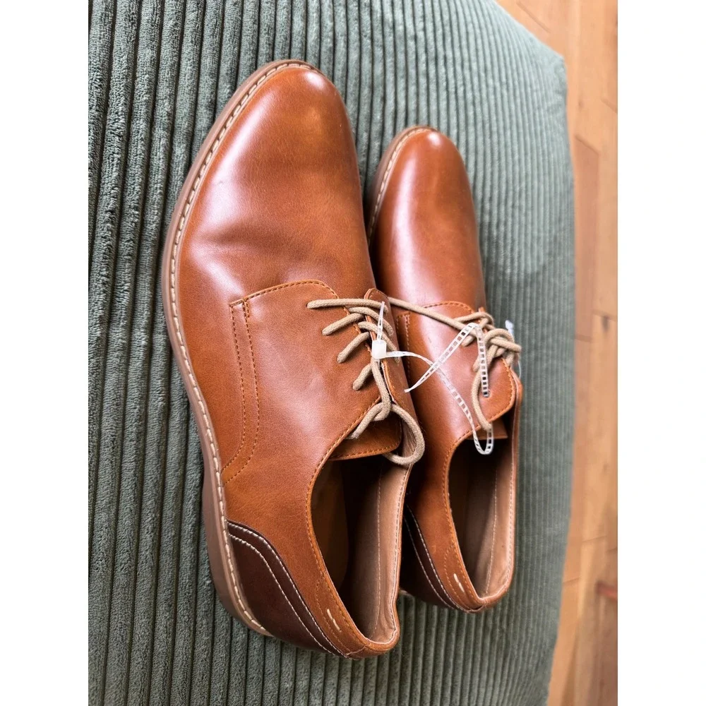 Parker & Sky Brown Leather Oxford‎ Dress Shoes Lace Up Size 11